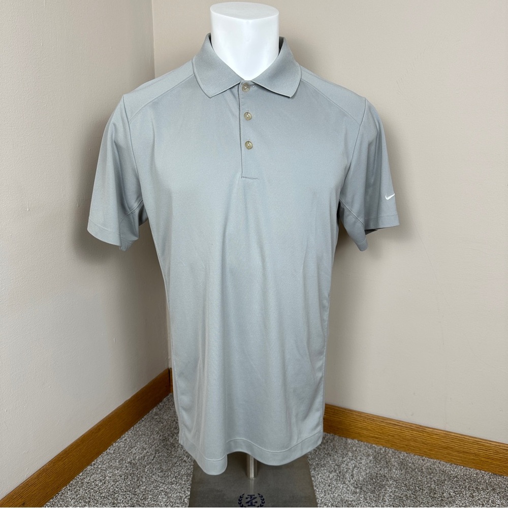 Nike Golf Dri Fit Light Gray Polo Tour Performance Short Sleeve Shirt
